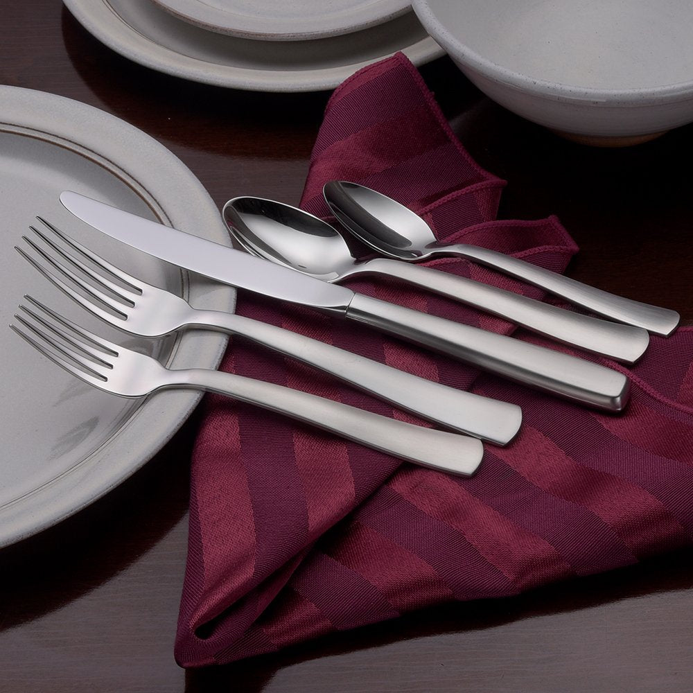 Liberty Tabletop Satin America 65-piece 18/10 Flatware Set Service for 12, Includes Serving Pieces Made in USA