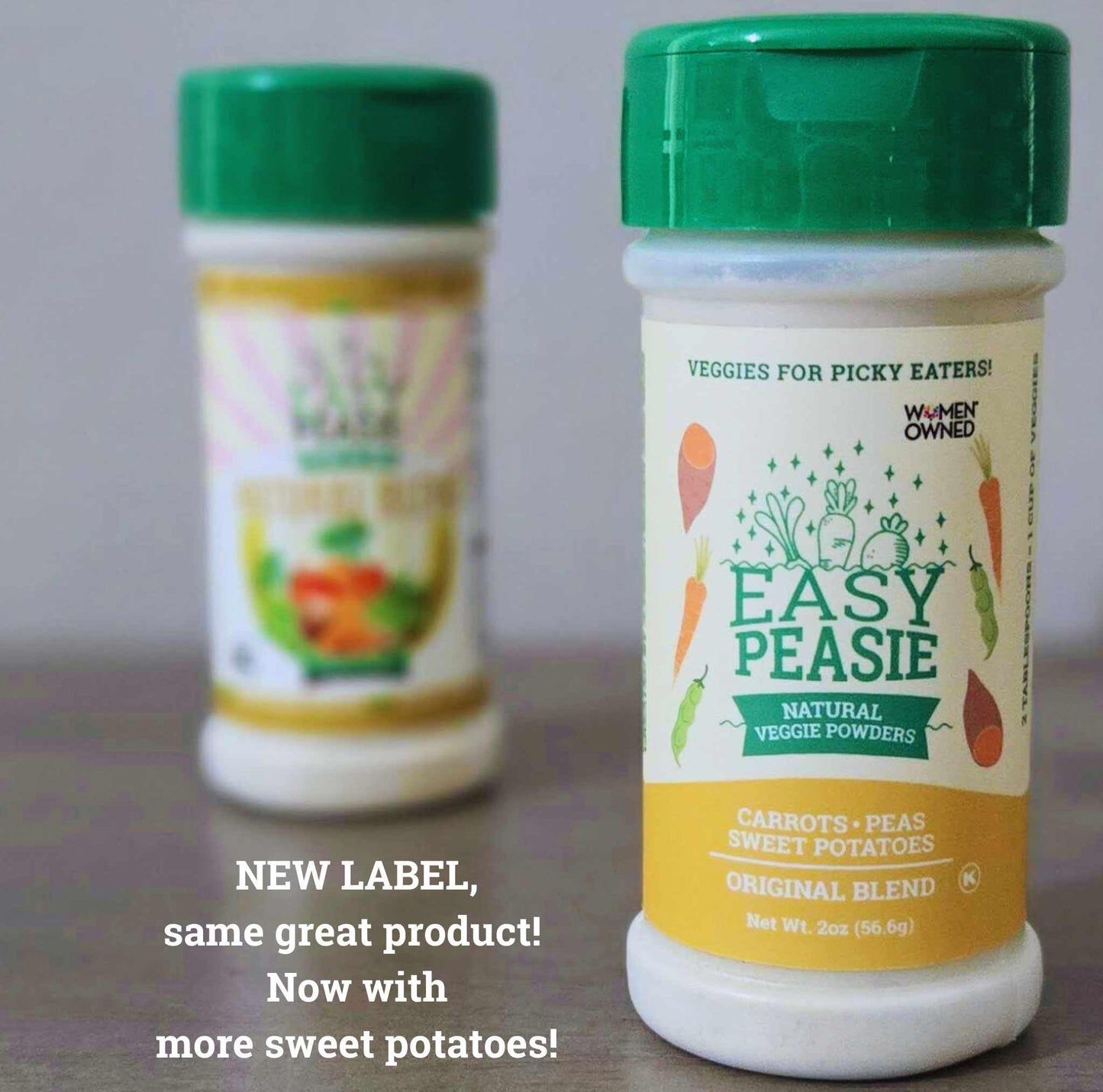 Easy Peasie Vegetable Powder Blend for Kids and Picky Eaters, Non-GMO Dried Ground Veggie Sprinkles | Peas, Carrots, Sweet Potatoes (Natural, 2oz)