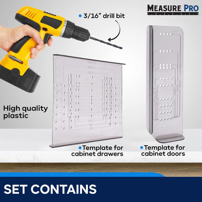 MeasurePro Cabinet Door & Drawer Hardware Installation Template Kit Made in The USA