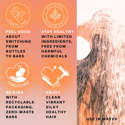 SPIRALEAF Solid Shampoo Bar & Conditioner Bar Set, ORANGE ZEST Limited Ingredients, Concentrated Formula, Fragrance-Free, Dye-Free, Premium Hair Care and Shave Bars