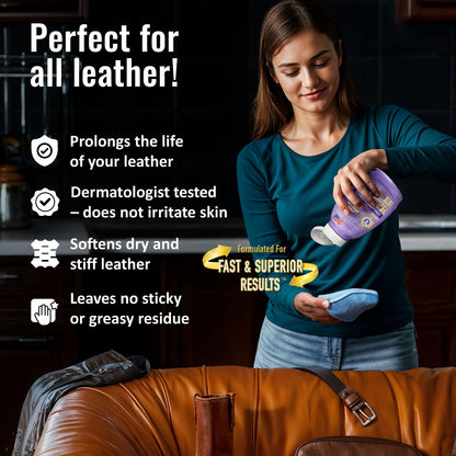 Leather CPR Cleaner and Conditioner - Made in USA, Leather Furniture Cleaner and Conditioner for Couch, Purses, Shoes, Jackets, Cars, Leather Restore