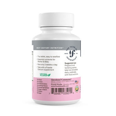 FREEDA Mini Prenatal Vitamin - Kosher Prenatals -Tiny Easy to Swallow Tablets - Prenatal Vitamins with Iron, Prenatal Folic Acid/Folate, Vitamin D - Pre Natal Multivitamin for Pregnant Women (120)