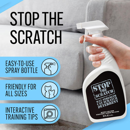 Emmy's Best EBPP Stop The Scratch Cat Spray Deterrent for Kittens and Cats 32oz - Non-Toxic, Safe for Plants, Furniture, Floors and More Cat Deterrent Spray with Rosemary Oil
