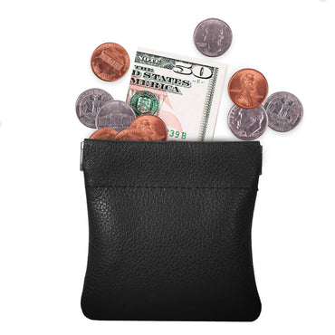 Nabob Leather Genuine Leather Squeeze Coin Purse, Coin Pouch Made IN U.S.A. Change Holder For Men/Woman Size 3.5 X 3.5