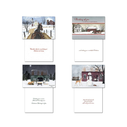 Leanin' Tree - Made In USA - Country Charm - Pack of 20 Boxed Christmas Cards with Envelopes Merry Christmas Cards 2025 Bulk, Perfect for Sending Xmas Holiday Greetings