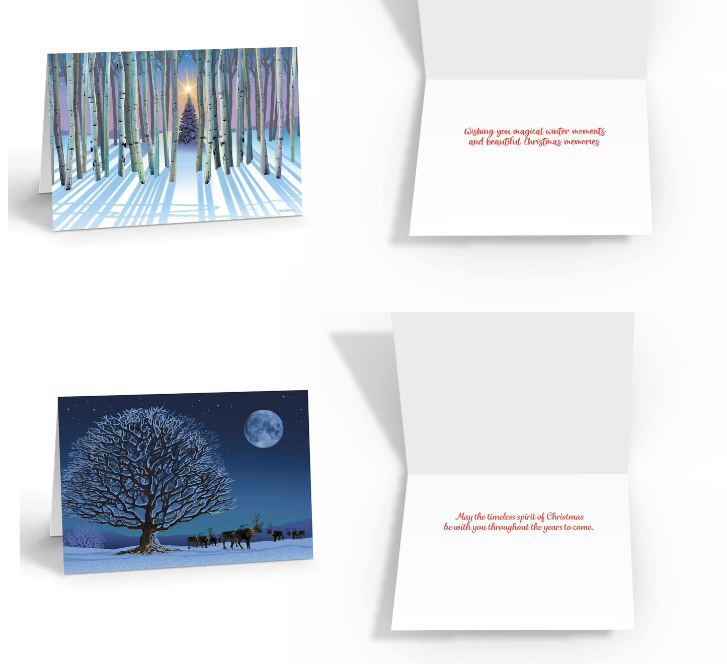 Stonehouse Collection Assorted Christmas Cards | Winter Forest Holiday Boxed | USA Made | 18 Beautiful Christmas Cards & Envelopes (Forest)