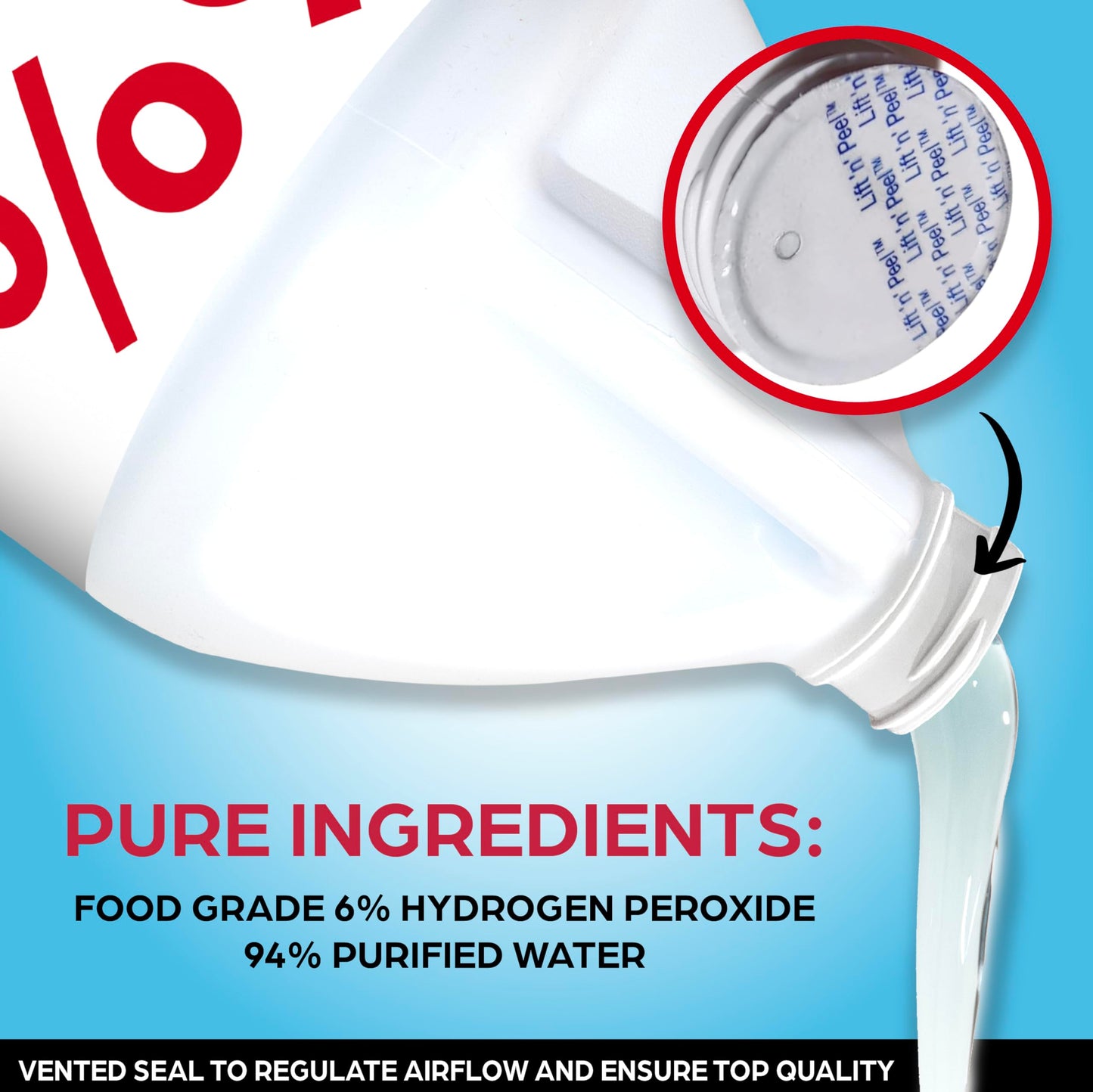 Allied Science 6% Hydrogen Peroxide, Food Grade H202 and Water, 1 Gallon
