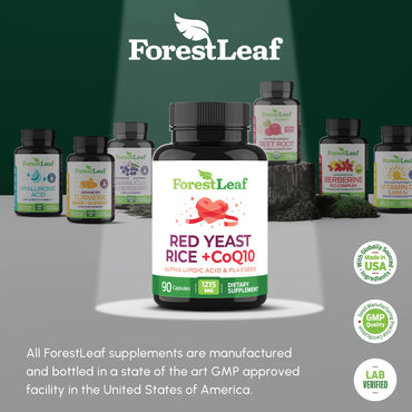 Red Yeast Rice 1215 mg. Capsules - Extra Strength Red Rice Yeast with CoQ10 Supplement, Plus Alpha Lipoic Acid & Organic Flaxseed, Citrinin Free, Supports Cardiovascular Health, Non-GMO 90 Veggie Caps