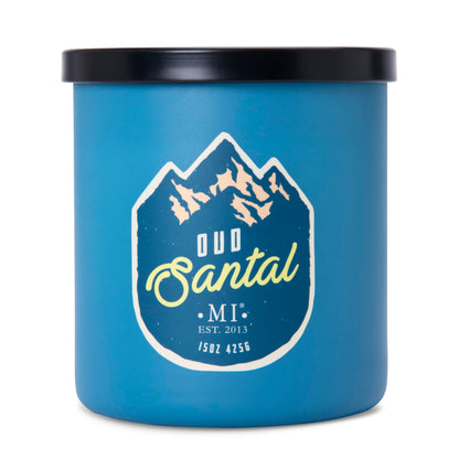 Manly Indulgence Oud Santal Scented Candles for Men, 2 Wick, 15 oz Premium Soy Blend Wax, 60H Burn, Candles for Home Scented – Made in The USA