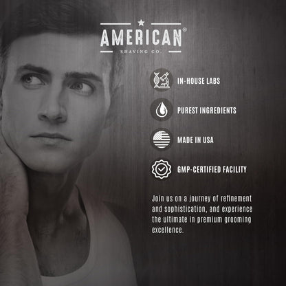 American Shaving Co. Sandalwood Shaving Cream For Men 8 Oz, Made in USA, Easy Application, Quality Potent Ingredients, Long-Lasting, Non-GMO, GMP Certified, Cruelty-Free Products