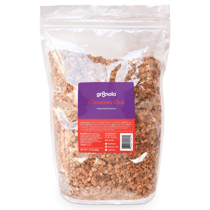 gr8nola CINNAMON CHAI - Healthy, Low Sugar, Vegan Bulk Granola Cereal - Made with Superfoods Cinnamon, Ginger and Cardamom, Soy Free, Dairy Free and No Refined Sugar - 4.5lb Resealable Bag