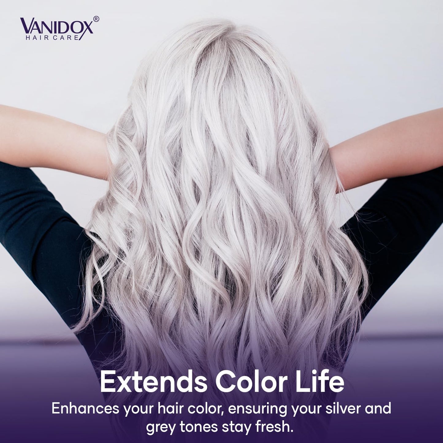 VANIDOX Sulfate Free Brass Toning Purple Shampoo and Conditioner Set for Grey and Silver Hair, Moisturizing & Color-Safe, Enhances Shine & Brightness, Made in USA (16 fl oz each)