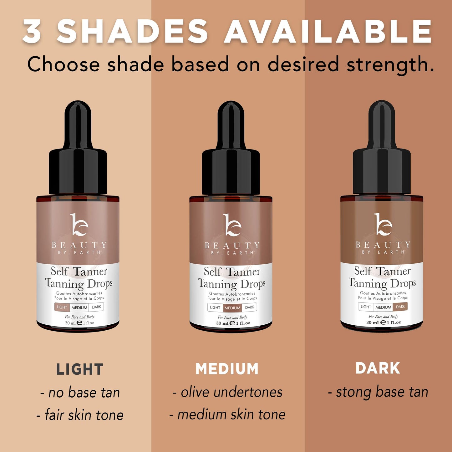 Self Tanning Drops for Face - USA Made with Organic & Natural Ingredients, Bronzing Face Tanning Drops with Aloe Vera, Non Toxic Self Tanner for Sunless Fake Tan & Natural Glow, Cruelty & Toxin Free