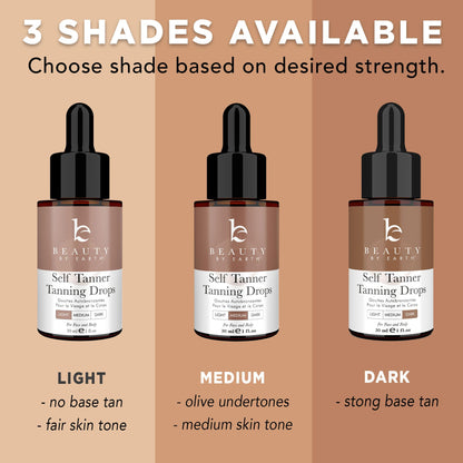 Self Tanning Drops for Face - USA Made with Organic & Natural Ingredients, Bronzing Face Tanning Drops with Aloe Vera, Non Toxic Self Tanner for Sunless Fake Tan & Natural Glow, Cruelty & Toxin Free