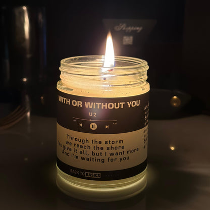 Back to Basics Candles | with or Without You - 9oz Soy Wax Fir Balsam Scented Candle for Home Decor, Birthday Gifts for Women, Men, Best Friend | Relaxing Aromatherapy Made in USA