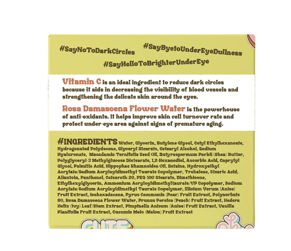 Natural Rose Water Base Vitamin C Eye Cream for Dry&Sensitive Skin | Dark Circles Wrinkles Puffiness and Bags Under Eyes | Anti Aging Nourishes | Made In USA | #Purifect 30ml (#Bright Vibes Only)