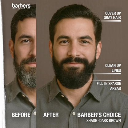 Godefroy Barbers Choice 3 Application Beard and Mustache Dye For Men, 6 weeks of Cover For Gray Facial Hair, Dark Brown