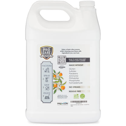 Procare Citrus Floor Cleaner (Made in USA) | Tile, Stone, Laminate, Vinyl & Natural Wood Floor Cleaner for Mopping, Household Supplies, Cleaning Solution with Citrus Aroma