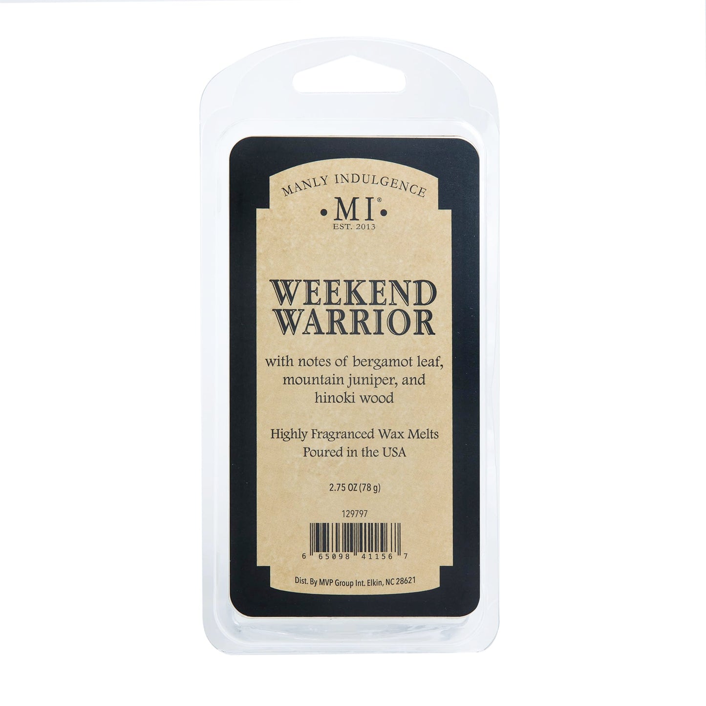 Manly Indulgence Weekend Warrior Scented Wax Melts, Wax Melt Warmer Cubes, Long Lasting Scented Wax Warmer Cubes, 4 Pack, 6 Cubes Each - Made in The USA