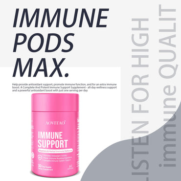 Immune Support Supplement Natural Herbal Cognitive Support Booster and Mushroom with Lion's Mane, Reishi Supplement for Memory Cognitive