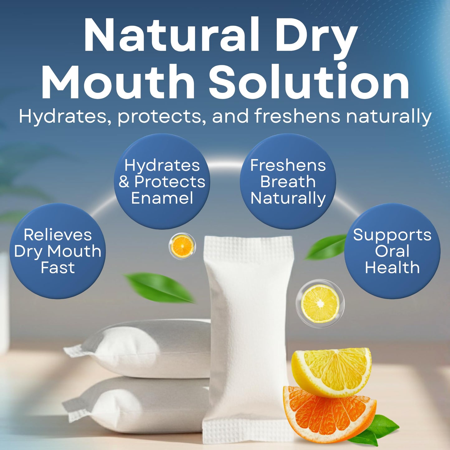 OPS Citrus Splash 4-1 Oral Moisturizing Pouch - Breath Mints Pouches, Xylitol Mints Pouches, Mouth Moisturizer | Saliva Substitute | Contains Xylitol & Menthol (Citrus)