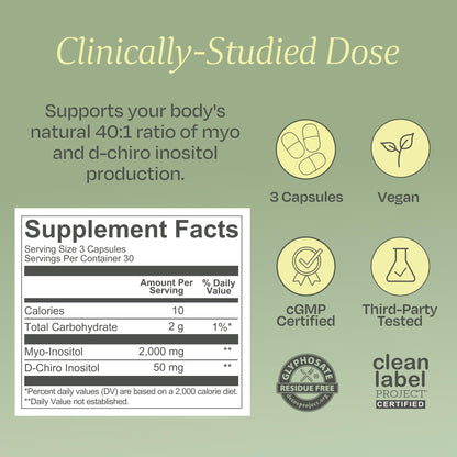 BOND Myo-Inositol & D-Chiro Inositol Supplement for Women | Supports PCOS & Hormone Balance, Ovulation & Regular Cycles – 40:1 Ratio | Fertility Supplements for Women | 90 Vegan Capsules (3/Day)