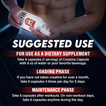 Creatine Monohydrate Capsules - 5000mg + BioFit™ (Max Strength) Supports Muscle Growth & Recovery, Performance, Cognitive Health - Creatine Pills for Men & Women - Made in USA + 180 V Capsules
