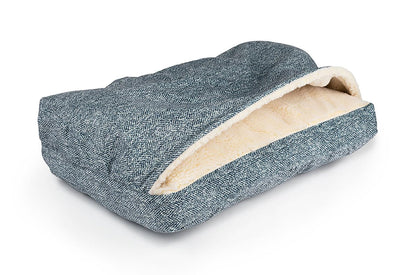Snoozer Pet Products Luxury Rectangle Cozy Cave Dog Bed with Microsuede, Showdog Collection, Small, Palmer Indigo