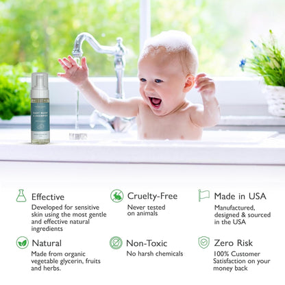 SoCal Suds & Company Gentle Botanical Baby Wash for Sensitive Skin - 2-in-1 Organic Foaming Shampoo & Body Wash - Clean Natural Nourishing Castile Soap Ingredients - Fragrance Free (Pack of 1), 6 oz