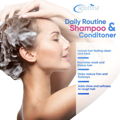 Hair Thickening Shampoo and Conditioner Set for Thinning Hair and Hair Loss Concerns – Volumizing Formula With Biotin & DHT Blockers, Sulfate-Free, Color-Safe, for Women & Men, Made in USA, 16fl oz x2