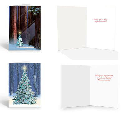 Stonehouse Collection Assorted Christmas Cards | Winter Forest Holiday Boxed | USA Made | 18 Beautiful Christmas Cards & Envelopes (Forest)