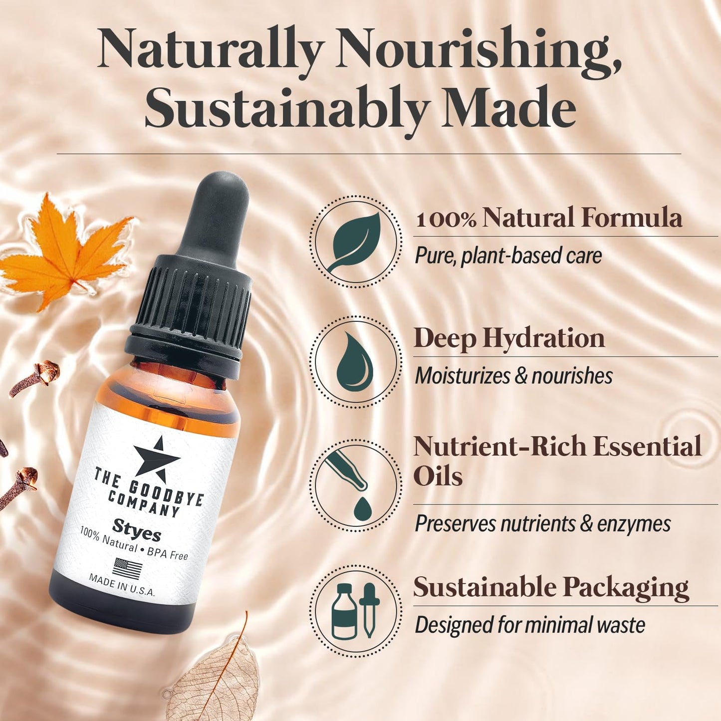 Eye Serum for Styes, Chalazions, and Blepharitis, 15 mL – Plant-Based Formula – Made in USA