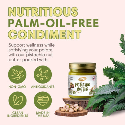 DORREL - Pistachio Butter, Dairy-Free Spreadable Butter Made from 60% California-Grown Pistachios, No Palm Oil, Vegan & Kosher Pareve Healthy Condiments for Snacks, Baking, Dips & More (200g)
