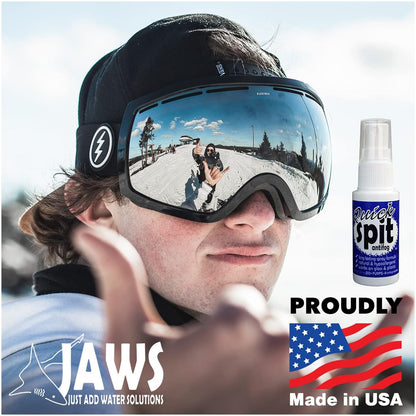 JAWS Quick Spit 4 oz Anti-Fog Spray for Swim Goggles, Eye Glasses, Snorkel Mask, Scuba Divers, Safety Eyewear, Made in USA