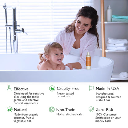 SoCal Suds & Company - Organic Baby & Kids Conditioner - Moisture Baby Hair Conditioner - Gentle Natural Vitamin Rich Ingredient Organic Oils for Babies and Kids Sensitive Scalp - Orange Vanilla 12oz