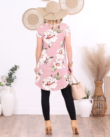 Popana Womens Short Sleeve Summer Tunic Tops to Wear with Leggings Loose Fit Made in USA