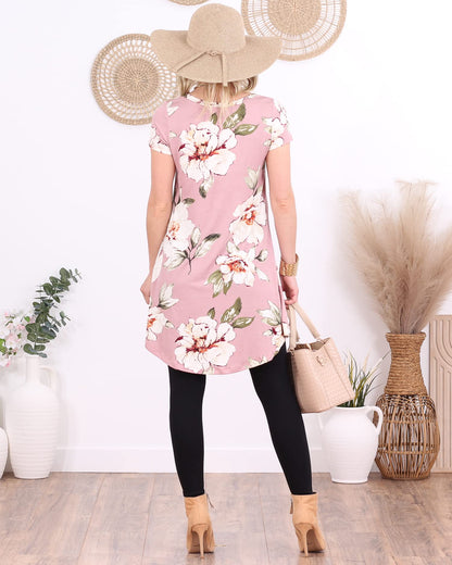Popana Womens Short Sleeve Summer Tunic Tops to Wear with Leggings Loose Fit Made in USA