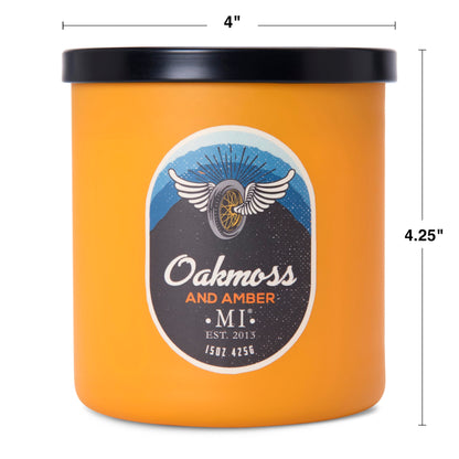 Manly Indulgence Oakmoss & Amber Scented Candles for Men, 2 Wick, 15 oz Premium Soy Blend Wax, 60H Burn, Candles for Home Scented – Made in The USA