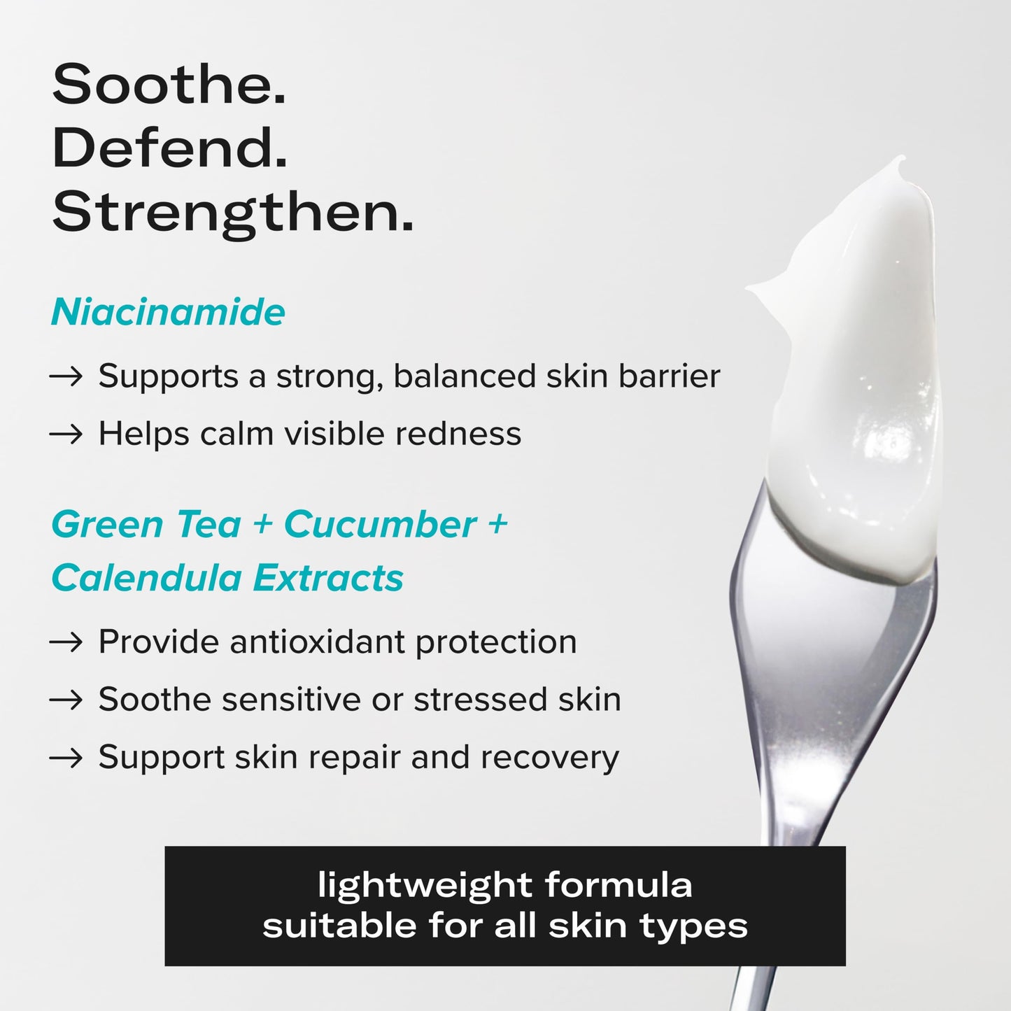 serum junkie QUENCH Lightweight Gel Cream Moisturizer with Glycerin, Niacinamide, Squalane, Green Tea, Cucumber, Calendula, Hydrating Barrier Support for Sensitive Skin, 1.7 fl oz