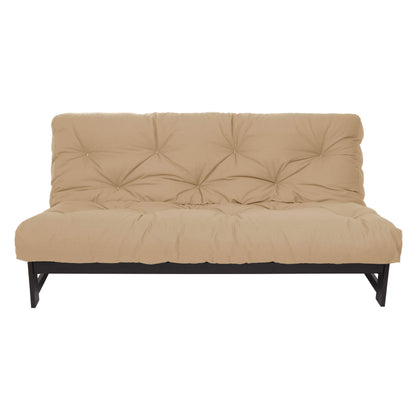 Mozaic Full Size 8-inch Cotton Twill Gel Memory Foam Futon Mattress, Khaki