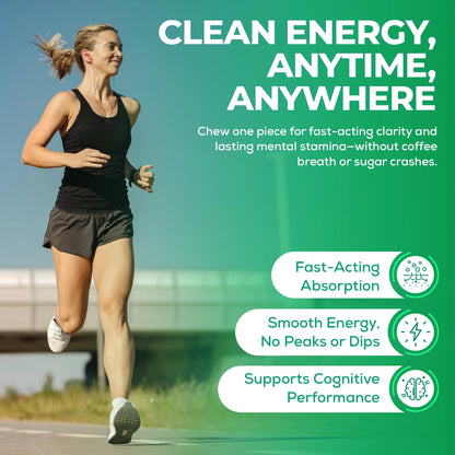 Uplife Energy + Focus Mints 60 Pieces – Fast-Acting 40 mg Caffeine Mint with 80 mg L-Theanine + Niacin Vitamin B3 & B12 + Sugar-Free & 100% Vegan – Caffeine Mints for Natural Energy Boost & Freshness