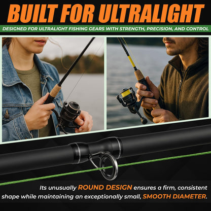 FINS Crappie Braided Fishing Line, Ultra-Strong Thin-Diameter 4-Strand Braid for Crappie, Perch, Sunfish & Panfish, Micro-Diameter High Visibility, UL Fishing Line