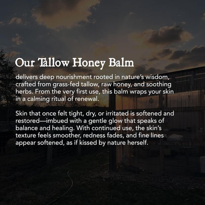 Chaumiere Herb Infused Organic Grass Fed Beef Tallow Honey Balm -Tallow Face Moisturizer - Whipped Tallow and Honey Balm - Raw Honey, Facial Lotion for Sensitive Skin - 2.5 oz