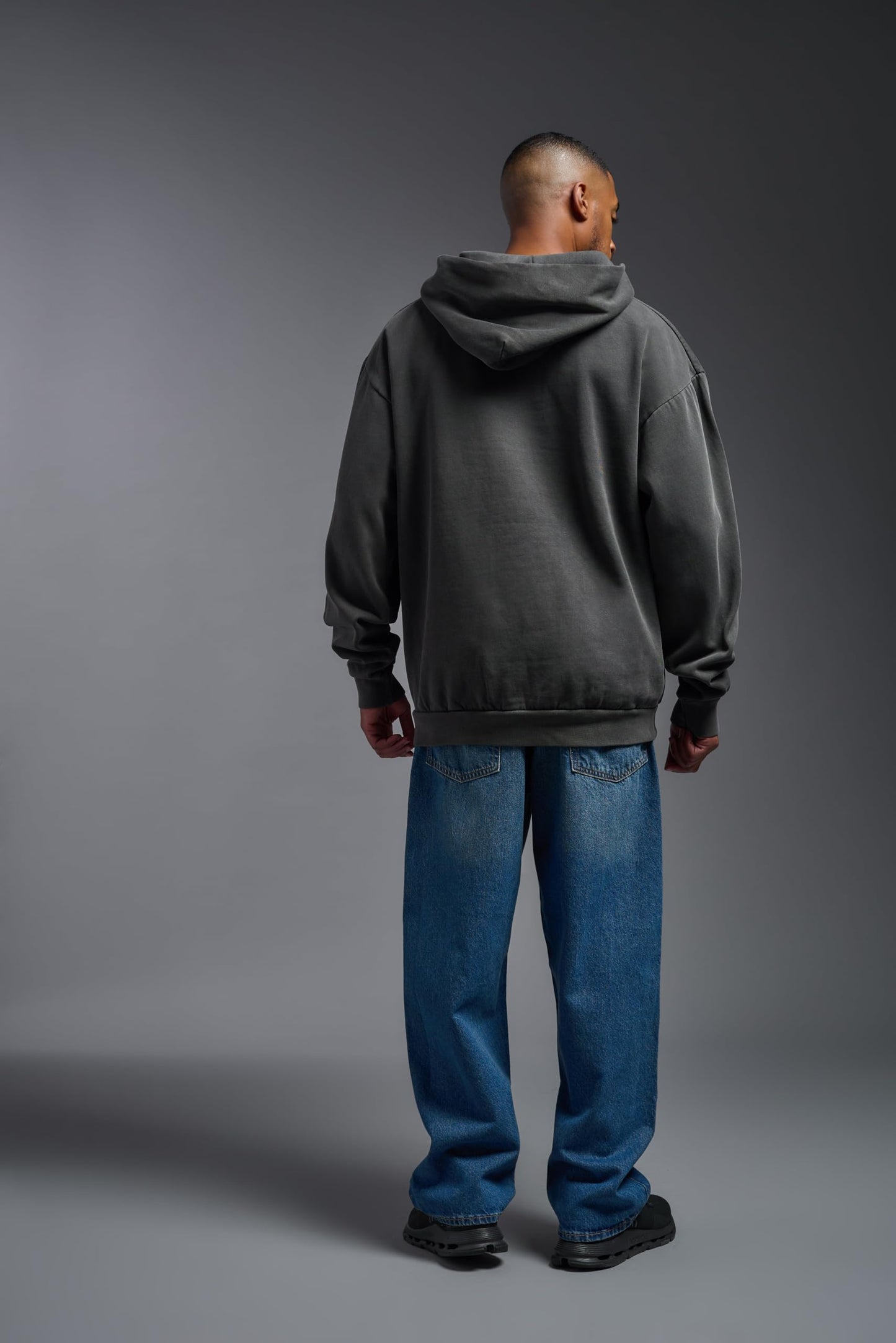 Expert Brand USA-Made Men's Oversized Heavyweight Cotton Pullover Hoodie, Charcoal, Large
