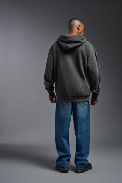 Expert Brand USA-Made Men's Oversized Heavyweight Cotton Pullover Hoodie, Charcoal, Large