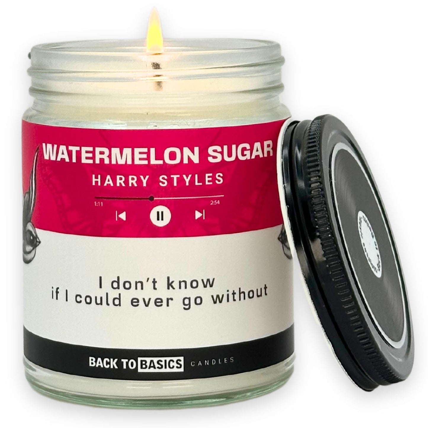 Back to Basics | Watermelon Sugar - 9oz Soy Wax Lavender Scented Candle for Home Decor, Birthday Gifts for Women, Men, Best Friend | Relaxing Aromatherapy Made in USA
