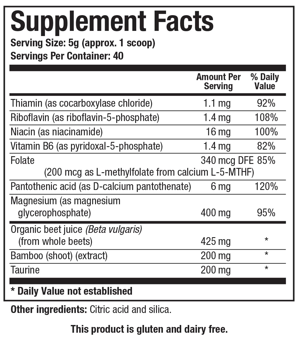 Biotics Research Acti-Mag Pure™ - Premium Magnesium Glycerophosphate (400mg) Powder – Easy-to-Mix, Pure Unflavored Powdered Formula with Beetroot Extract, B-Vitamins & Taurine - 5g/Serving