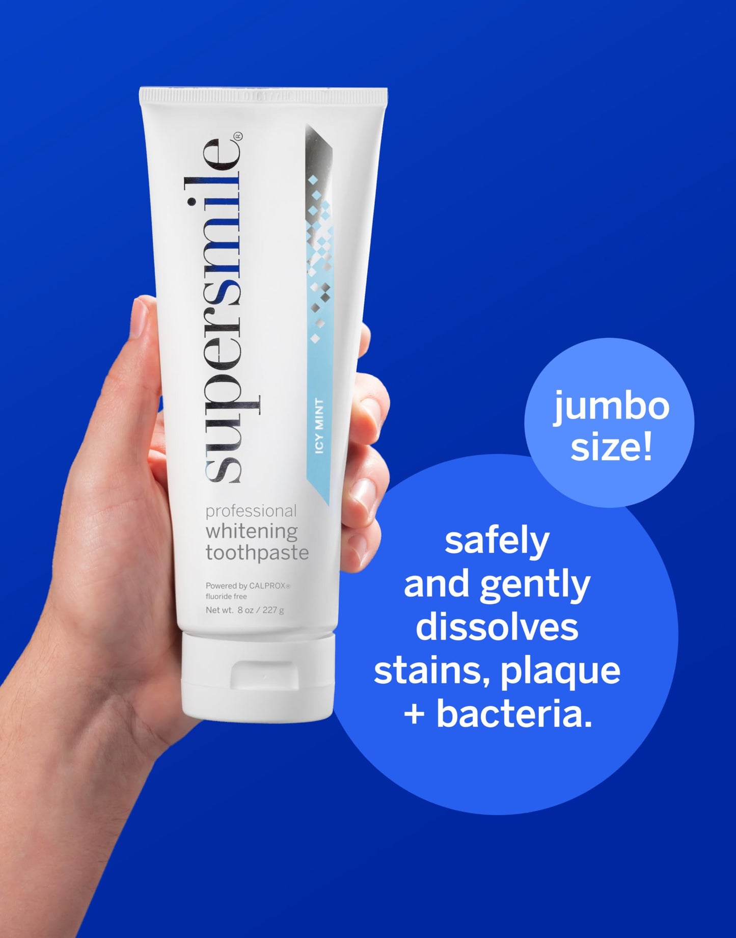 Supersmile Icy Mint Fluoride-Free – Whitening Toothpaste for Visibly Brighter Teeth – Whitens Up to 6 Shades, 8 oz