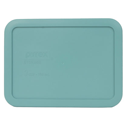 Pyrex 7210-PC 3 Cup Turquoise Rectangle Plastic Food Storage Lid Made in the USA