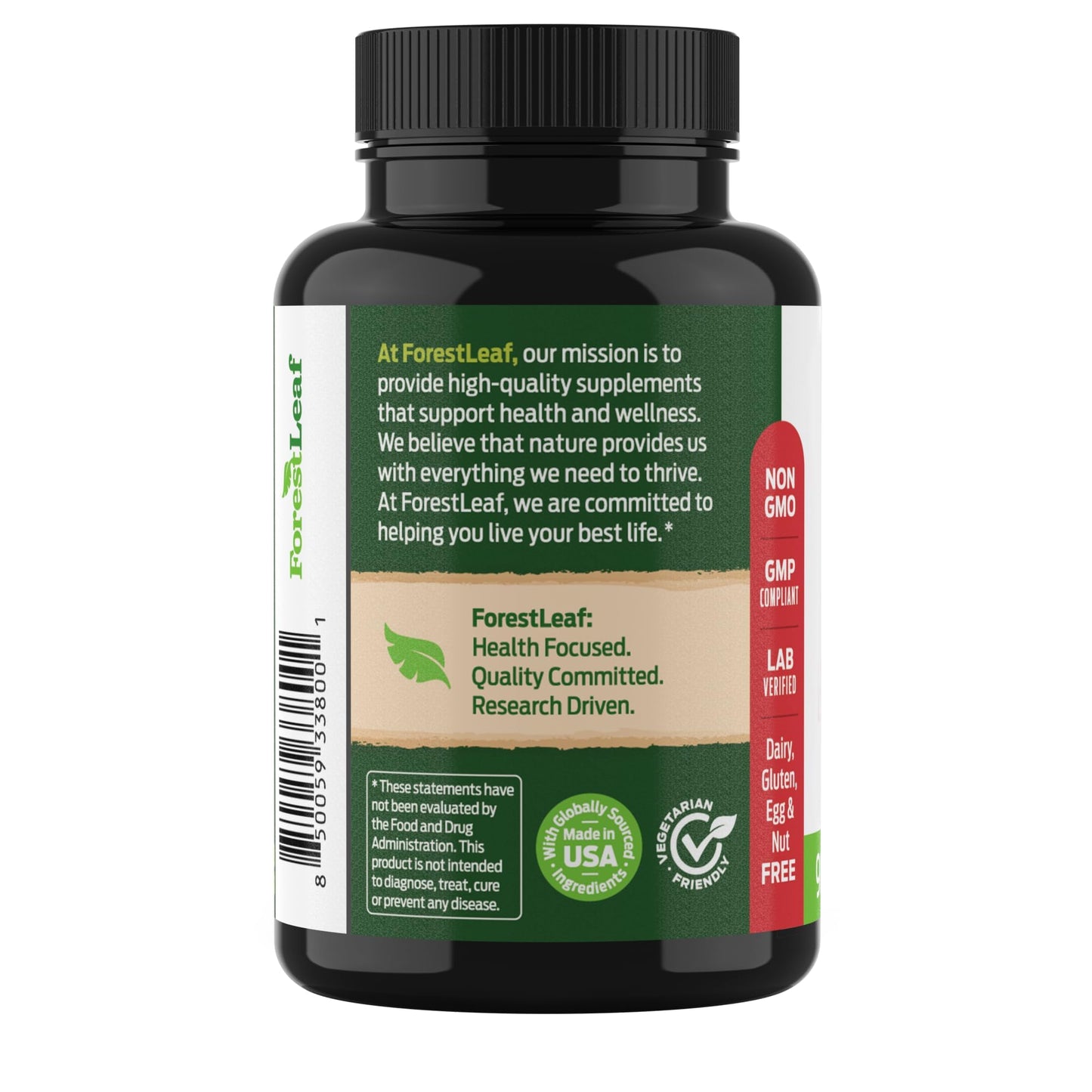 ForestLeaf Berberine Supplement - 1300mg per Serving - Ultra High Potency Berberine HCl with Ceylon Cinnamon, Bitter Melon & Gymnema - Weight Management Support - 90 Caps